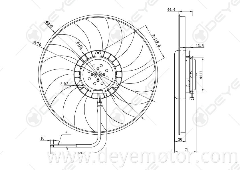 4F0959455 hot sale cooling radiator fans for A6/A6L